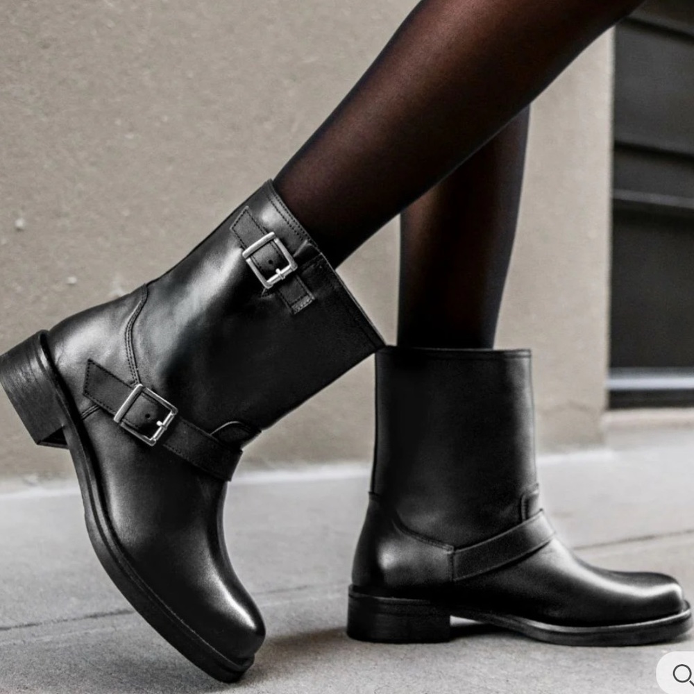 Thursday Boots Vandal Black Leather Moto Biker Boots